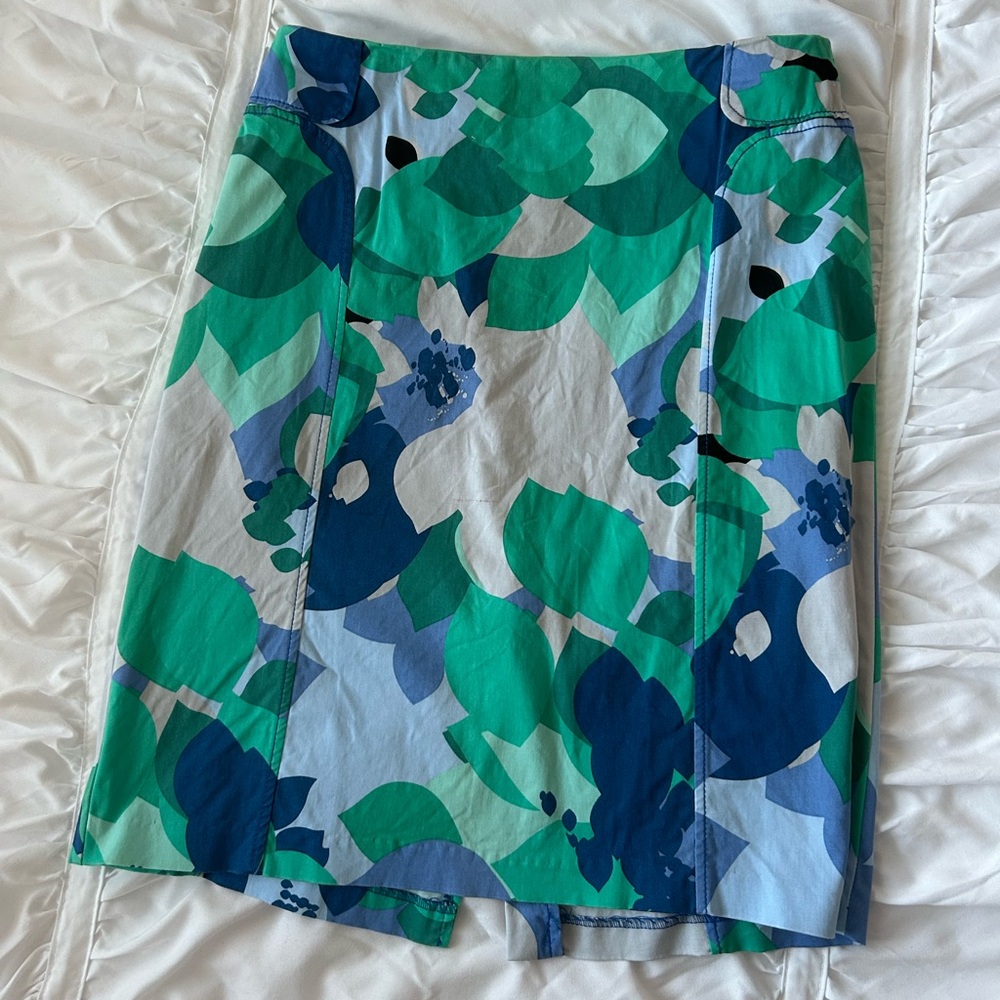 Floral Blue and Green Women's Skirt